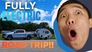 ROAD TRIP F150 Lightning AllElectric Teardrop Camper Road Trip NuCamp Tab 320S PART 1 [upl. by Yreneh]