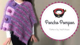 PONCHOMANTELLA DA BIMBA Addi Express tutorial knitted poncho Adattabile a maglia o uncinetto [upl. by Conn919]