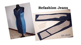 Abito tubino riciclo jeans [upl. by Leandro]