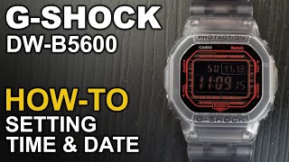 Gshock DW B5600  Setting time and date  Module 3509 [upl. by Bik]