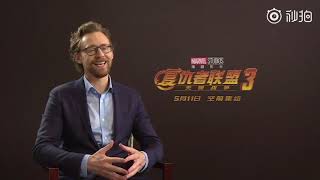 Tom Hiddleston interviewed in China during Infinity War press tour [upl. by Aicil]