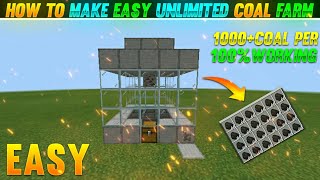 How To Make Easy Unlimited Coal Farm Tutorial in Minecraft  Minecraft Bedrock Edition [upl. by Ytiak420]