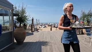 beachwalk on most famous beach of Holland Scheveningen beach [upl. by Annayoj]