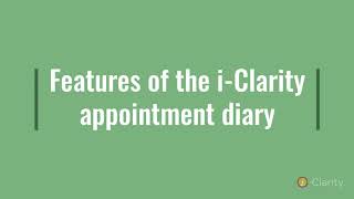 Features of the iClarity appointment diary v3 3 2 [upl. by Narba]