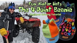 Hat School  Four Point Beanie  Beginner Sewing Tutorial DIY Fleece Hat [upl. by Roseanna]