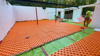 Installing a Radiant Floor Heat System in a New Basement Floor  House Build 9 [upl. by Noraj]