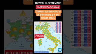 TEMPORALI FORTI SU ALPI ROVESCI SU LIGURIA SOLE E NUVOLE ALTROVE  26 Settembre 2024 meteo [upl. by Jolda754]