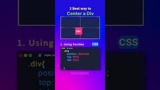 2 Best Ways to Center a Div in CSS html css webdevelopment frontend coding [upl. by Ozner736]