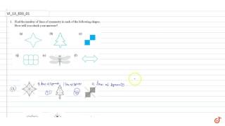 NCERT  Class VI  SYMMETRY  Exercise 3  Question No 1 [upl. by Anilasor]