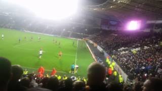 Celebrating Eriksen goal vs Hull [upl. by Ynahpets]