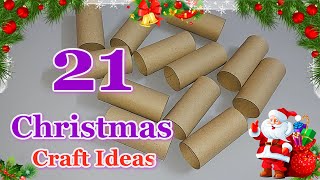 21 Easy Low cost Christmas Decoration ideas from waste empty rolls  DIY Christmas craft idea🎄202 [upl. by Ardnauqal]