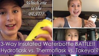 3Way Insulated Waterbottle BATTLE Hydroflask vs Thermoflask vs Takeya  Which one is the BEST [upl. by Leeban428]