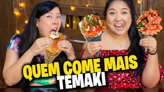 QUEM COME MAIS TEMAKI GANHA  Blog das irmãs [upl. by Aihsinat80]