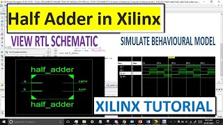 Half Adder in Xilinx  Xilinx Tutorial [upl. by Elodia578]