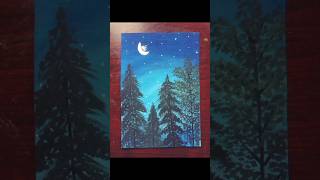 Easy way to paint a night sky 🌃 drawing painting short [upl. by Ninos175]