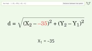 Find the distance between two points p1 3595 and p2 458 StepbyStep Video Solution [upl. by Wellington]