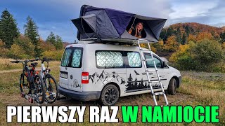 PIERWSZY RAZ W NAMIOCIE  test namiotu dachowego w mini kamperze [upl. by Sibley]