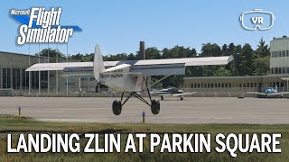 Landing the Zlin Shock Ultra at apron parking square [upl. by Naillimxam390]