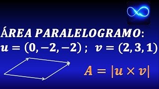 Área de paralelogramo determinado por dos vectores EJERCICIO RESUELTO Producto cruz [upl. by Orsa632]