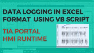 Data Logging in Excel format in Siemens TIA Portal HMI RT dataloggingtiaportalexcel [upl. by Akitnahs]