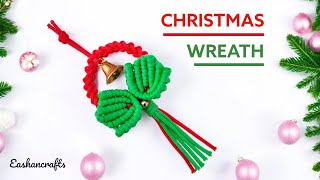 Macrame Wreath Ornament  DIY Christmas Wreath Decoration 🎄 Coronita de Macrame [upl. by Rhoda]