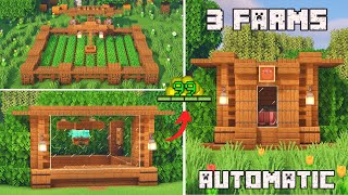 Top 3 Automatic Farms to Start in Minecraft 121  Bedrock  Java  Tutorial [upl. by Millian931]