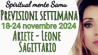 ARIETE♈ LEONE♌ SAGITTARIO♐ Previsioni settimana dal 18 al 24 novembre 2024🔮 [upl. by Ellwood310]