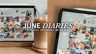 iPad Journal with me June Digital Journal on Goodnotes 6 life lately monthly recap [upl. by Anwahsed584]