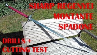 Regenyei sharp MontanteSpadoneZweihänder drill and cutting [upl. by Yevi]