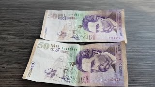 Billete medio FALSO y medio Original ANA Nueva forma de falsificar Billete de 50 mil [upl. by Affra]