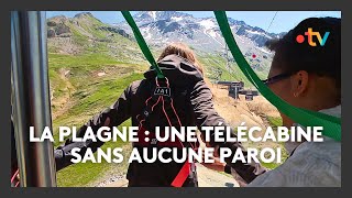 Une télécabine à lair libre inaugurée à La Plagne en Savoie [upl. by Oppen]