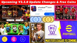 Upcoming Thursday V330 Update New Changes New Features Free Coins In eFootball 2024 Mobile [upl. by Schlenger]