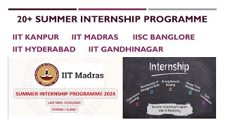 Summer Internship 2024  IIT summer internship [upl. by Marve]