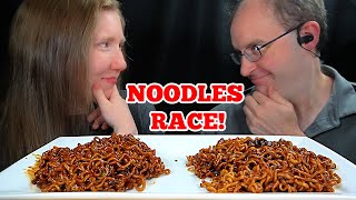 ASMR SPICY NOODLES RACE MUKBANG EATING SOUNDS [upl. by Dyna92]