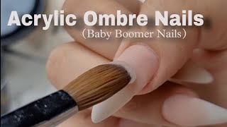 Ombre Nails  Acrylic Extension  Baby Boomer nails  French fade ombre nails  Khushis art gallery [upl. by Cello39]