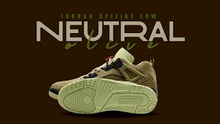 NEUTRAL OLIVE 2024 Jordan Spizike Low DETAILED LOOK AND PRICE [upl. by Idnar959]