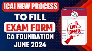 CA Foundation Exam Form June 2024  How to Fill CA Fond Exam Form CA Foundation Exam Form Procedure [upl. by Quentin]