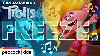 When the MUSIC StopsFREEZE 🕺🥶 Trolls Freeze Dance Game  TROLLS [upl. by Buford]