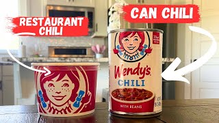 Wendys Chili Taste Comparison Restaurant Chili VS Can Chili [upl. by Eelrac]