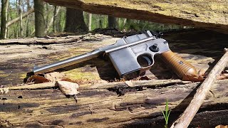 Mauser M712 Broomhandle Airsoft shooting [upl. by Ylrebme174]