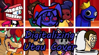 Digitalizing but Every Turn a Different Character Sings FNF Digitalizing Everyone  UTAU Cover [upl. by Beasley187]