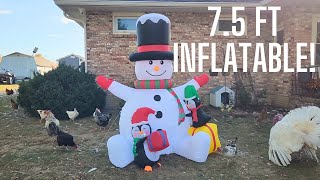 Huge snowman inflatable with LED lights [upl. by Apps]