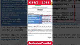 GPAT  2023 Application Form  Registration Date and Fee [upl. by Ylhsa]