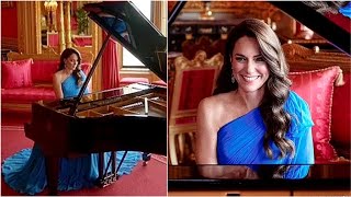 Princess of Wales Kate Middleton playing piano at Eurovision final [upl. by Liddie]