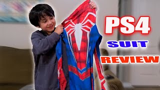 SPIDERMAN PS4 SUIT REVIEW unboxing Marvels Spiderman Advanced PS4 suit Cosplay costume [upl. by Hume885]