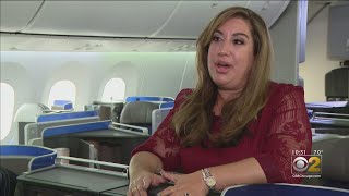 Woman Working For United Airlines Uses Farsi Language Skills To Connect With Evacuees From Afghanist [upl. by Sukcirdor914]