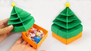 Weihnachten basteln Tannenbaum verpackung basteln 🎄  Basteln mit papier Weihnachten [upl. by Neelyhtak975]