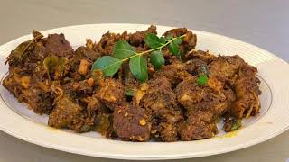 Kerala Mutton Dry Roast  Nadan Erachi Ularthiyathu [upl. by Hnirt]