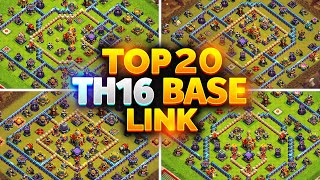 TOP 20 TH16 Base Link 2024  New BEST Town Hall 16 WARTrophyCWL Base  Clash Of Clans [upl. by Madlen]