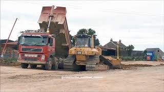 CAT D6N LGP dozer at work with Trimble 3D GPS for road construction 2 [upl. by Carlye]